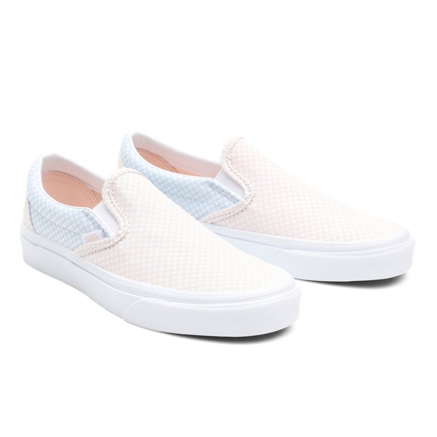 Vans Pastel Checkerboard Classic Slip-On Herr Blå/Silver - Vans Classics Butiker (WPBDZ0298)